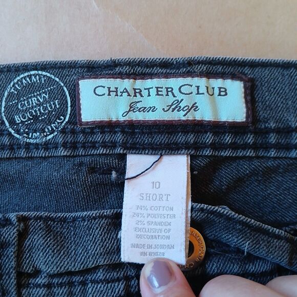Charter Club Curvy Bootcut Jeans Size 10 Short Gray Denim Tummy Control Pants - Picture 3 of 12
